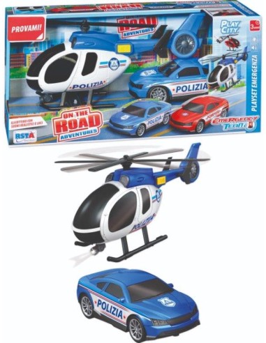 POLIZIA 11629 PLAYSET ELICOTTERO/AUTO