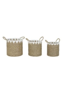 CESTA DC209690 3 MIS FIBRA 35X35X45CM CON MANICI su Shop in Casa