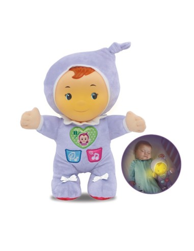 Baby Robi Bambola Interattiva - Tranquillizzante con Luce, Melodie e Suoni della Natura