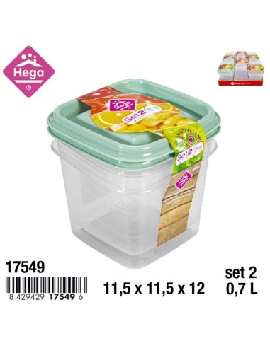 SET 2 CONTENITORI 17549 QUADRATO 0,7LT su Shop in Casa