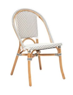 SEDIA 197310 BISTROT RATTAN BIANCO/NERO 56X48X84CM su Shop in Casa