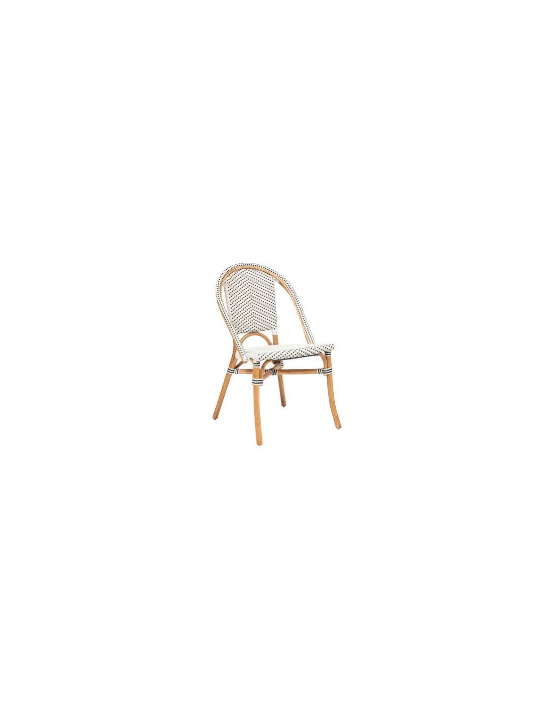 SEDIA 197310 BISTROT RATTAN BIANCO/NERO 56X48X84CM su Shop in Casa