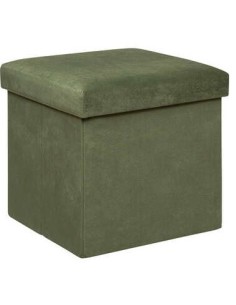 Pouf pieghevole Atmosphera Lilou 38x38 cm Verde Kaki shopincasa.it