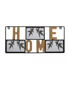 DEC PARETE 76982 METALLO/MDF 47X22CM CON 3 PORTAFOTO su Shop in Casa