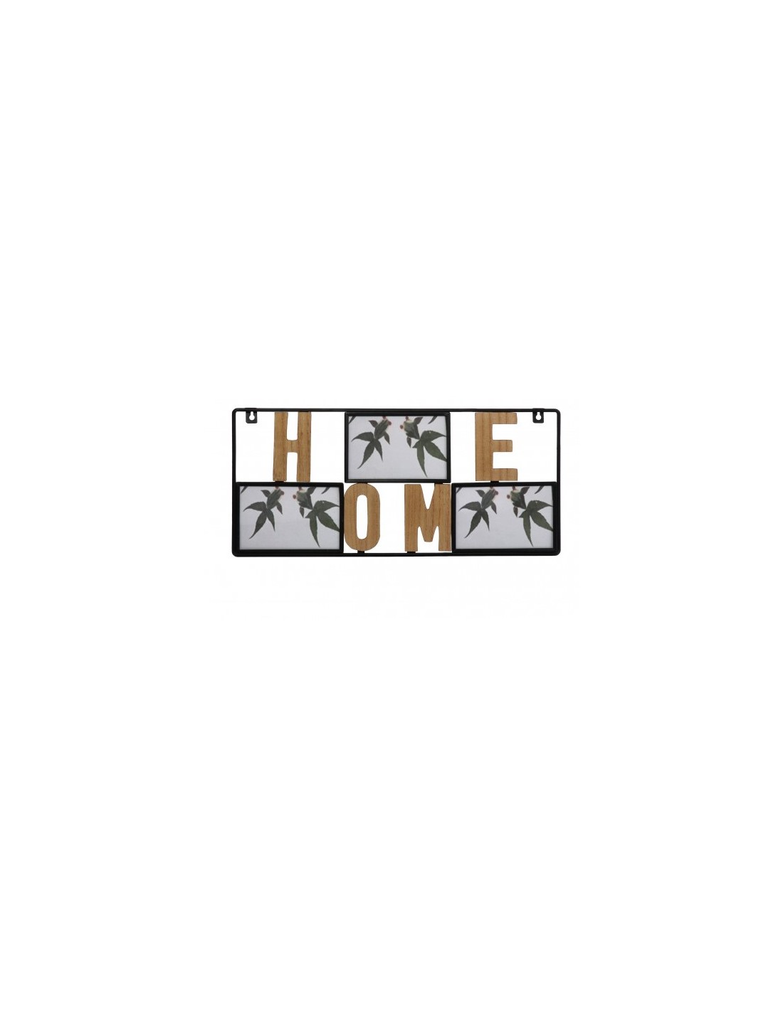 DEC PARETE 76982 METALLO/MDF 47X22CM CON 3 PORTAFOTO su Shop in Casa