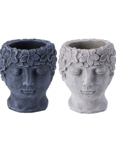 VASO 100655 HEAD CEMENTO 16X17X20CM ASSORTITO su Shop in Casa