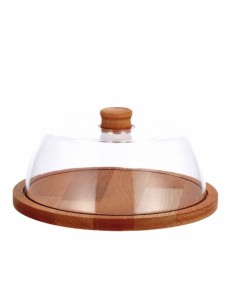 VASSOIO 75562 LEGNO 24X13CM CON CAMPANA PLASTICA su Shop in Casa