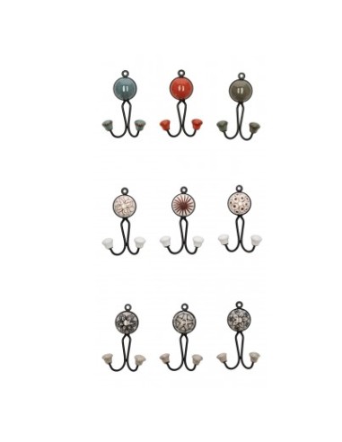 APPENDINO 89825 2 GANCI CERAMICA 4X12CM ASSORTITO su Shop in Casa