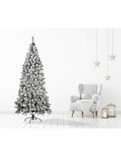 ALBERI DI NATALE: vendita online Albero "Kenya" floccato altezza 210cm diametro 91cm rami 728 innevato PE+PVC in offerta