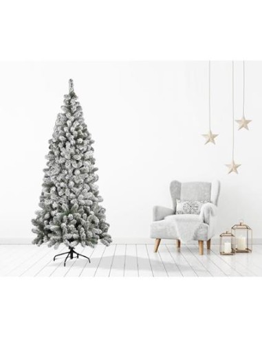 ALBERI DI NATALE: vendita online Albero "Kenya" floccato altezza 210cm diametro 91cm rami 728 innevato PE+PVC in offerta