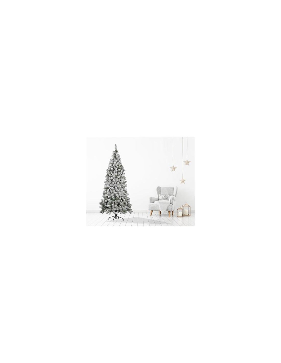 ALBERI DI NATALE: vendita online Albero "Kenya" floccato altezza 210cm diametro 91cm rami 728 innevato PE+PVC in offerta