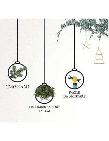 ALBERI DI NATALE: vendita online Albero di Natale "galaxy" altezza 240cm diametro 121cm floccato con glitter in offerta