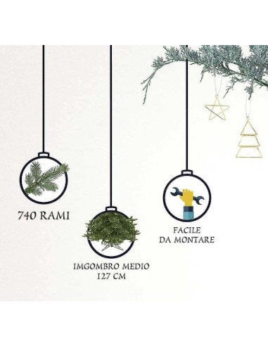 ALBERI DI NATALE: vendita online Albero di Natale "des alpes" altezza 240cm diametro 127cm con 740 rami floccato in offerta