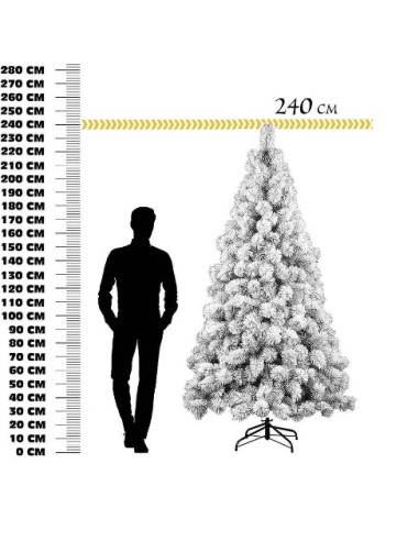 ALBERI DI NATALE: vendita online Albero di Natale "des alpes" altezza 240cm diametro 127cm con 740 rami floccato in offerta