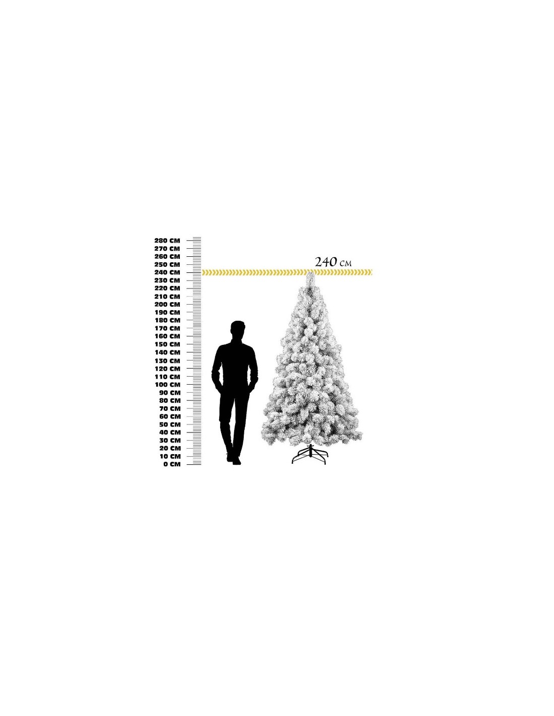 ALBERI DI NATALE: vendita online Albero di Natale "des alpes" altezza 240cm diametro 127cm con 740 rami floccato in offerta