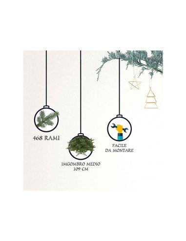 ALBERI DI NATALE: vendita online Albero di Natale "des alpes" altezza 210cm diametro 109cm con 468 rami floccato in offerta