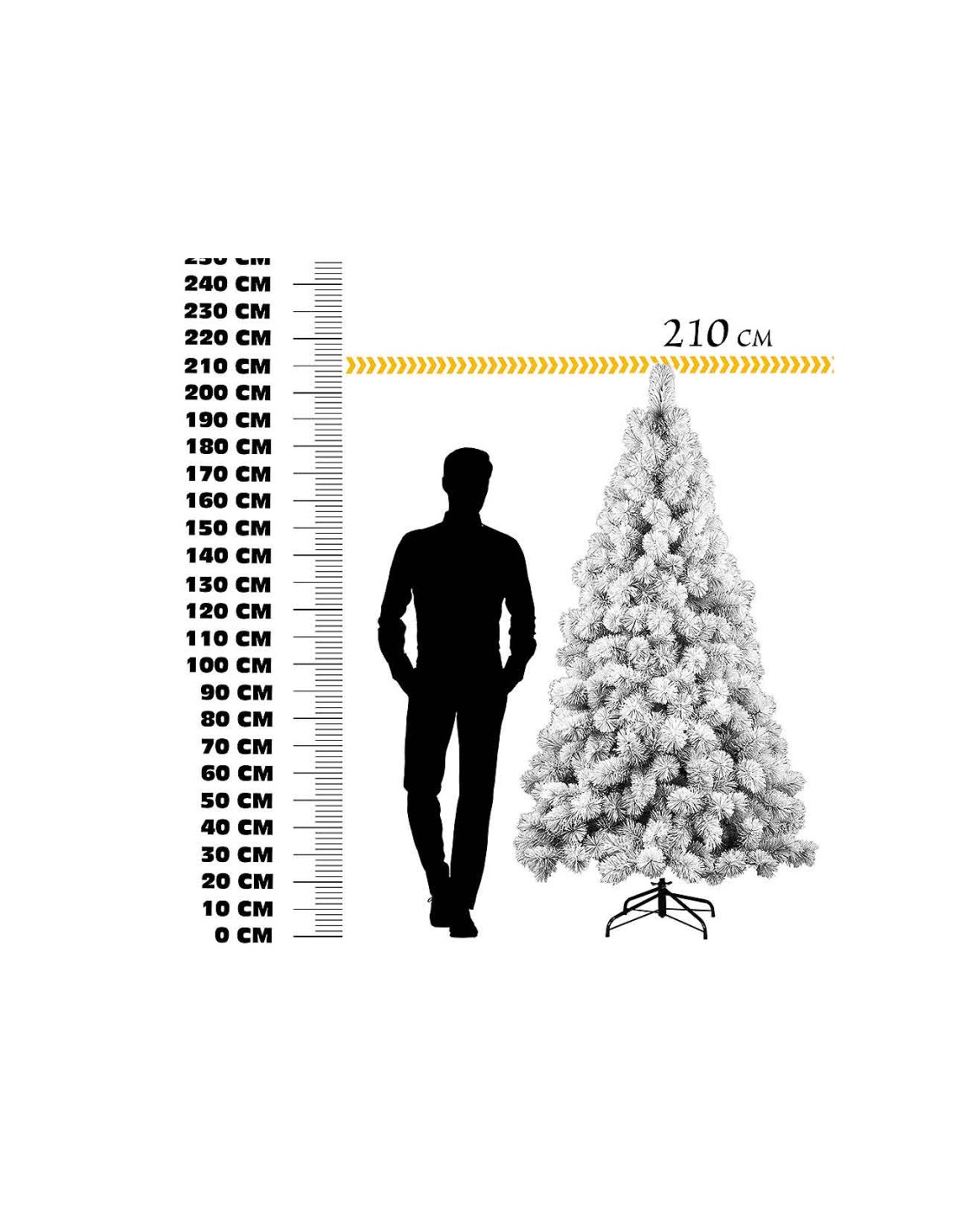 ALBERI DI NATALE: vendita online Albero di Natale "des alpes" altezza 210cm diametro 109cm con 468 rami floccato in offerta
