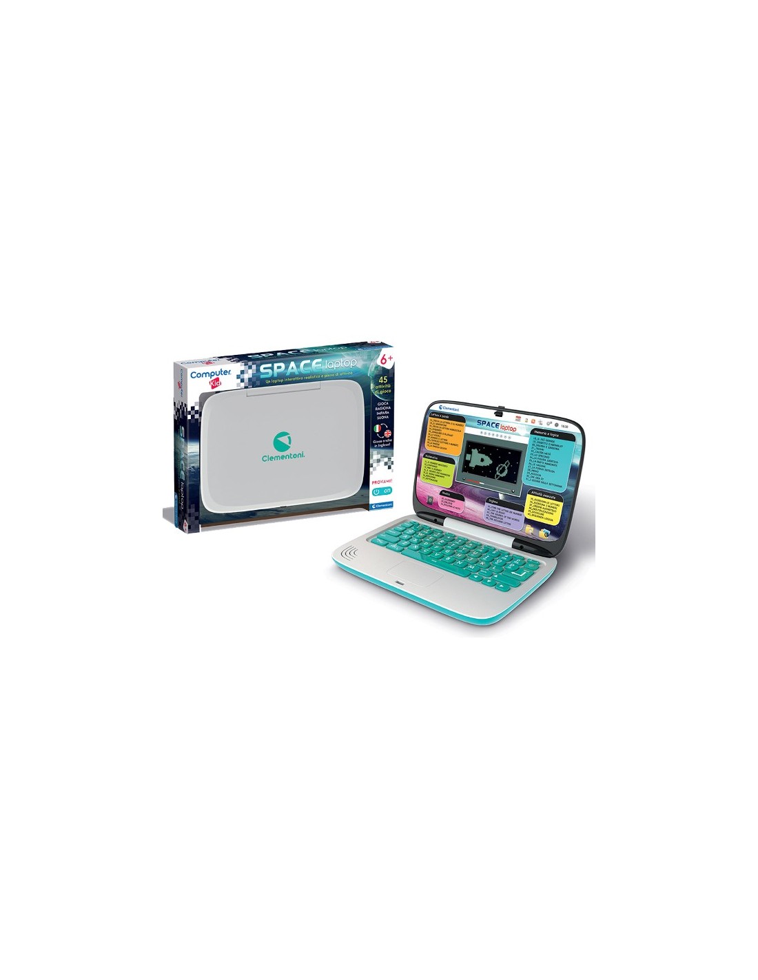 CLEMENTONI COMPUTER KID SPACE LAPTOP GIOCO DI LOGICA PER BAMBINI su...