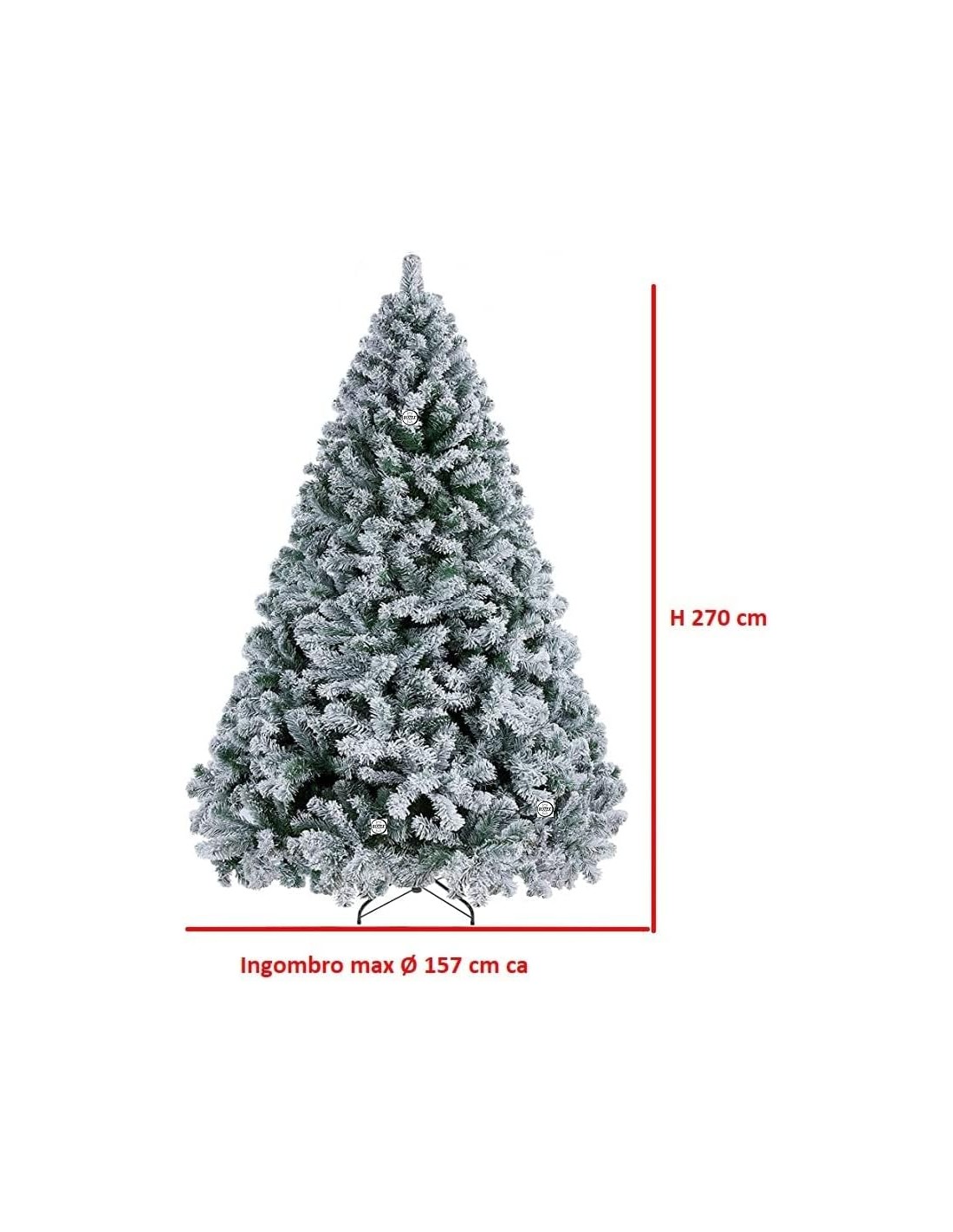 ALBERI DI NATALE: vendita online Albero di Natale "stella" altezza 270cm diametro 157cm con 2122 rami floccato PE+PVC+PP in o...