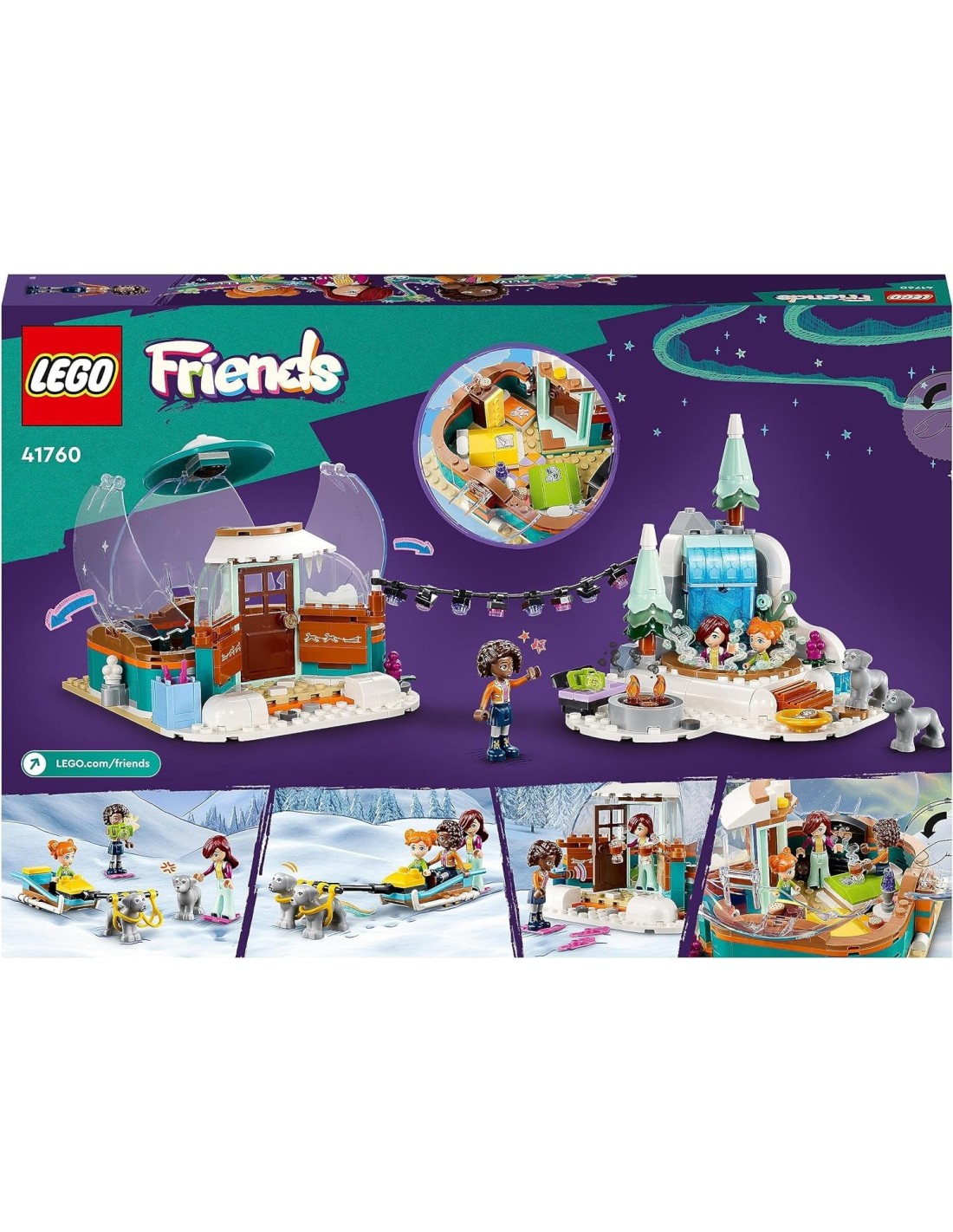 Home: vendita online LEGO Friends Vacanza in Igloo 41760, Set Giocattolo Invernale con Tenda da Campeggio e Cani da Slitta, p...