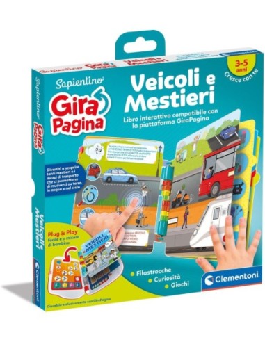 PRESCOLARI: vendita online LIBRO VEICOLI E MESTIERI COMPATIBILE CON GIRAPAGINA SAPIENTINO 16646 in offerta