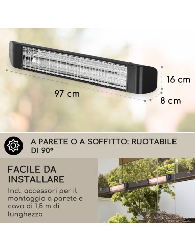 Lampada radiante HA125 a infrarossi con telecomando potenza 2400W s...