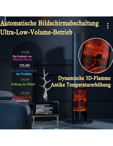 Stufa in ceramica con potenza 2000W altezza 78CM effetto fiamma PTC...