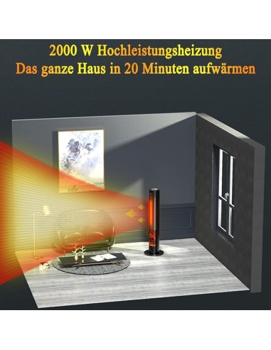 Stufa in ceramica con potenza 2000W altezza 78CM effetto fiamma PTC...