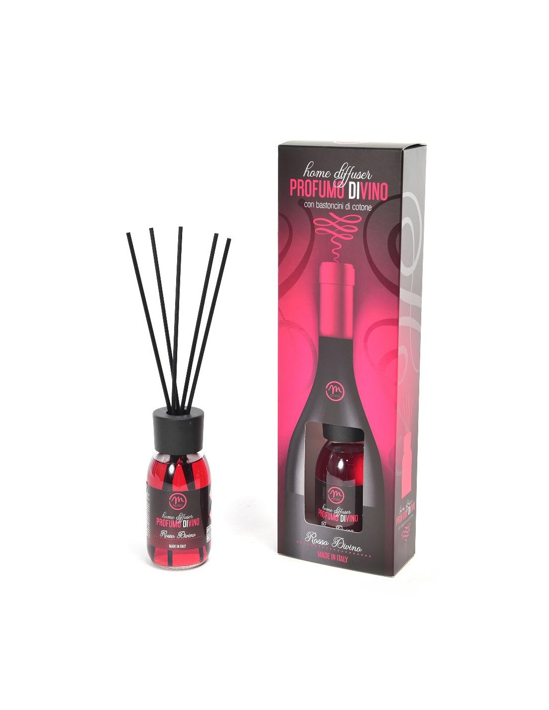 DIFFUSORE 99866 ROSSO DIVINO 125ML CON BACCHETTE su Shop in Casa