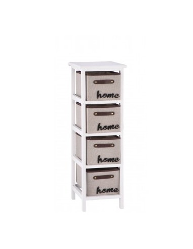 MOBILETTO 101869 4 CASSETTI 26X32X80CM LEGNO/TESSUTO su Shop in Casa