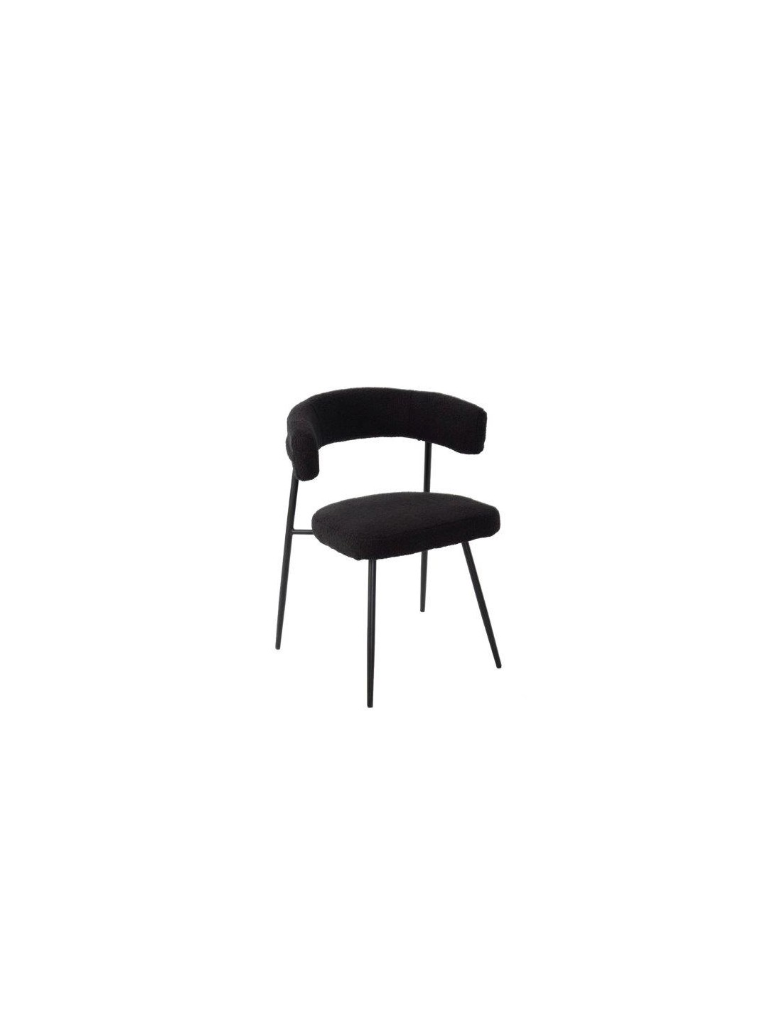 POLTRONA MEGAN BOUCLE NERA GAMBE NERE su Shop in Casa