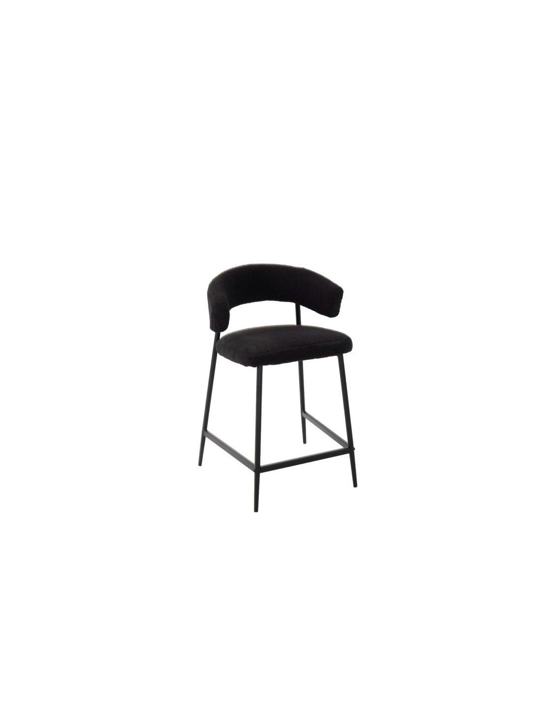 SGABELLO MEGAN BOUCLE NERO GAMBE NERE su Shop in Casa