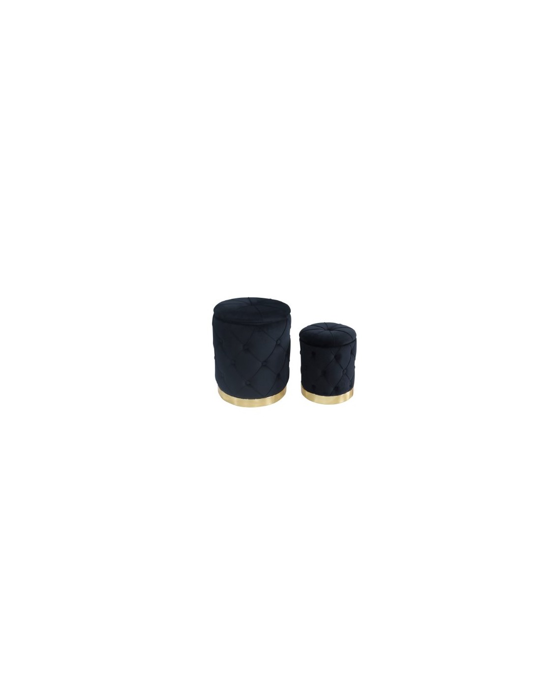 POUF 100358 2 MIS JEREMY VELLUTO NERO BASE METALLO su Shop in Casa