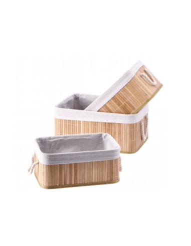 CESTINO 102148 1 MIS BAMBOO/COTONE 32X22X14CM