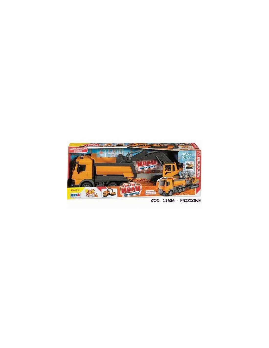 MEZZI CANTIERE 11636 CAMION CON SCAVATRICE su Shop in Casa