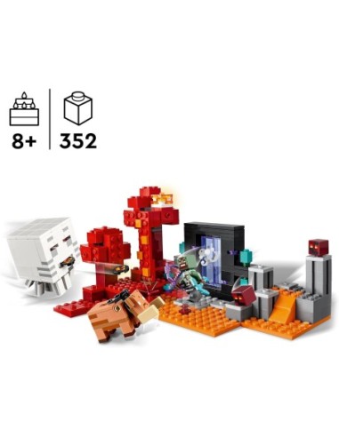 GIOCATTOLO PUBBLICIZZATO: vendita online MINECRAFT 21255 AGGUATO NEL PORTALE DEL NETHER in offerta