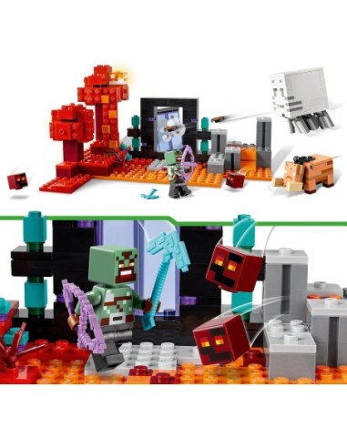 GIOCATTOLO PUBBLICIZZATO: vendita online MINECRAFT 21255 AGGUATO NEL PORTALE DEL NETHER in offerta