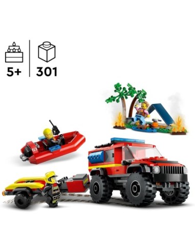 GIOCATTOLO PUBBLICIZZATO: vendita online Lego City fuoristrada anticendio e gommone di salvataggio 60412 in offerta