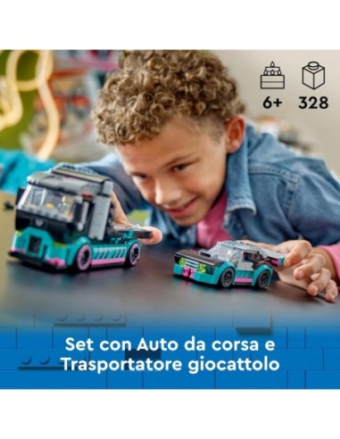 GIOCATTOLO PUBBLICIZZATO: vendita online lego city auto da corsa e trasportatore 60406 in offerta
