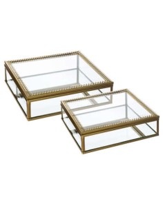 SCATOLA 157017 2 MIS VETRO/METALLO 18X18X6CM