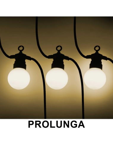 PROLUNGA CATENA 619471 10LAMPADE BIANCO CALDO 5MT su Shop in Casa