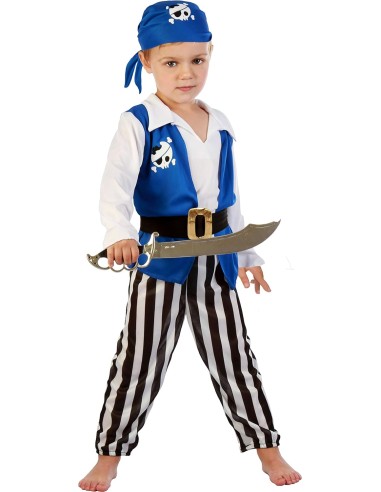 VESTITI: vendita online COSTUME 61391.3-4 PIRATA BLU CON SPADA 3/4 ANNI in offerta