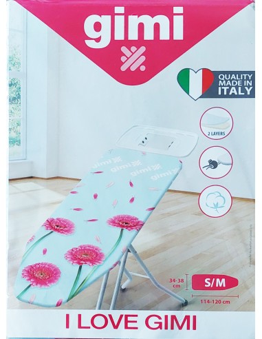 ACCESSORI STIRO: vendita online COPRIASSE DA STIRO "I LOVE" 114-120x34-38 CM GIMI in offerta