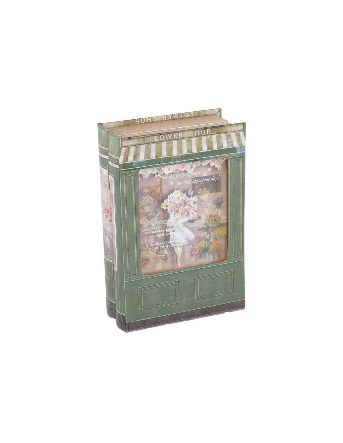 SCATOLA 137282 VERDE 28X19X7CM LEGNO CON DISPLAY su Shop in Casa