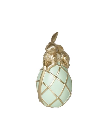 CONIGLIO ORO 137768 UOVO VERDE 9X19CM RESINA su Shop in Casa