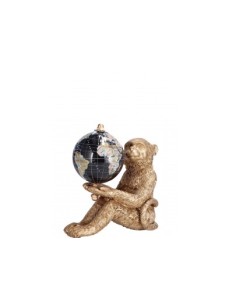 OGGETTISTICA: vendita online FIGURA SCIMMIA 86917 RESINA CON MAPPAMONDO 10X6X12,5CM in offerta