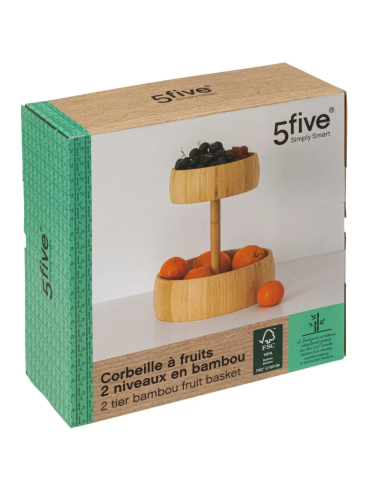 CESTINO 189706 PORTAFRUTTA 2 PIANI BAMBOO su Shop in Casa