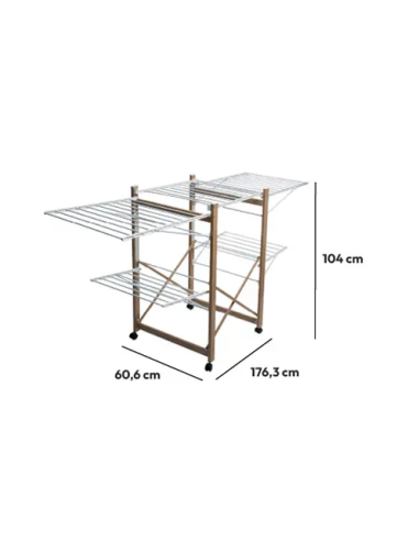 STENDIBIANCHERIA 164726 METALLO CON RUOTE 176X60X104CM su Shop in Casa