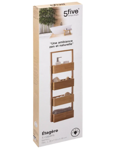 SCAFFALE 216716020 BAMBOO 4 PIANI 25X16X88CM su Shop in Casa