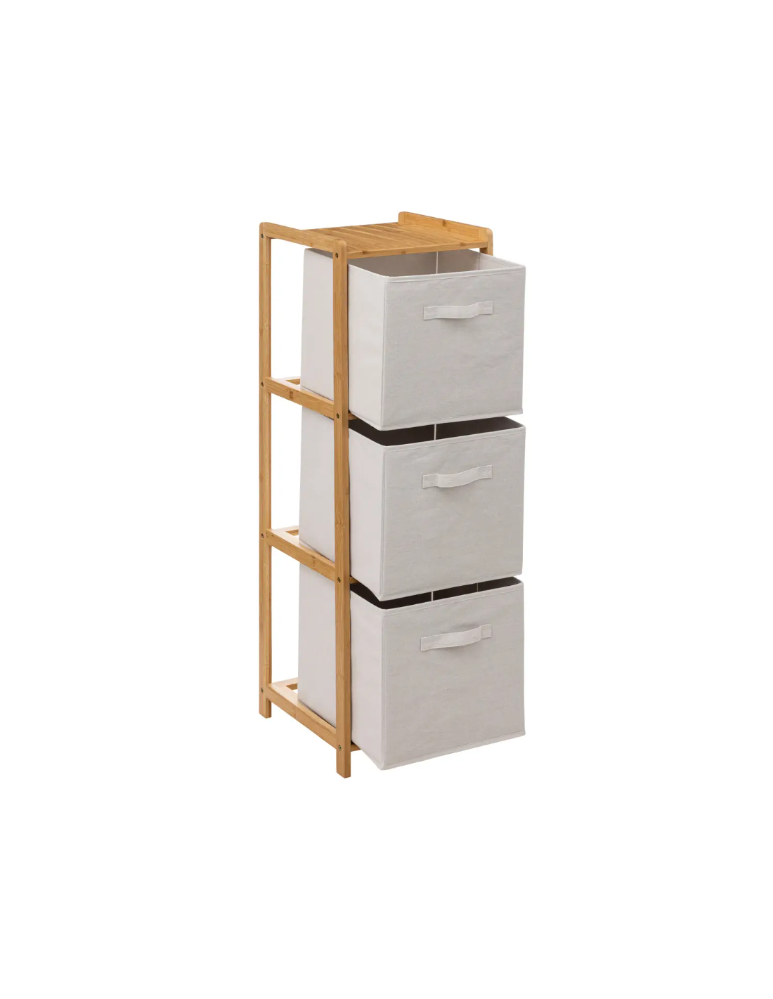 SCAFFALE 174901 BAMBOO 35X33X110CM CON 3 CESTINI PORTAOGGETTI su Sh...